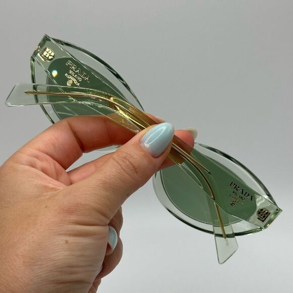 PRADA Sunglasses Symbol PR26ZS 14R20E Transparent Mint/Green NEW - Picture 10 of 12